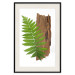 Poster Resoluteness of Nature - green plant and wooden piece on a white background 122607 additionalThumb 18
