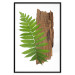 Poster Resoluteness of Nature - green plant and wooden piece on a white background 122607 additionalThumb 24