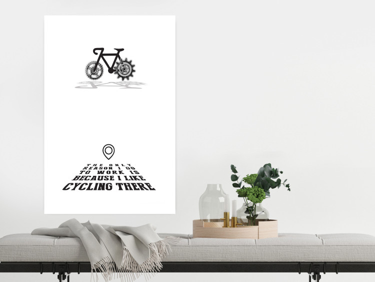 Wall Poster I like Cycling - black English texts with emojis on a white background 122807 additionalImage 2