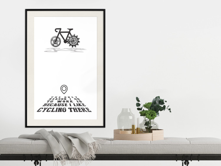 Wall Poster I like Cycling - black English texts with emojis on a white background 122807 additionalImage 22