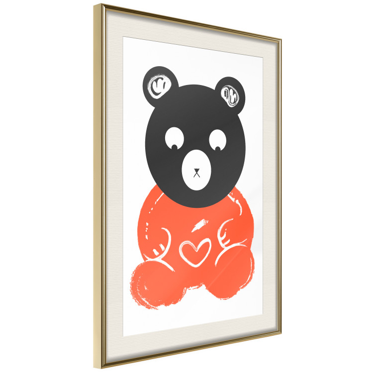 Poster Thoughtful Bear - orange animal with a gray head on a white background 122907 additionalImage 2