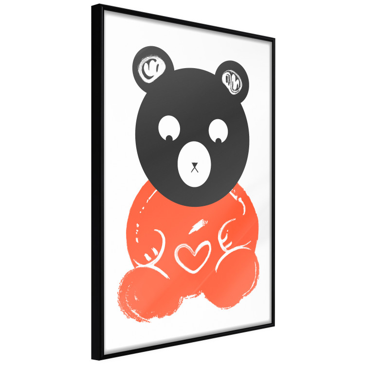 Poster Thoughtful Bear - orange animal with a gray head on a white background 122907 additionalImage 12