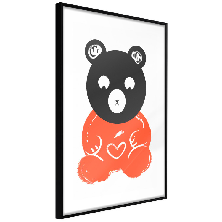 Poster Thoughtful Bear - orange animal with a gray head on a white background 122907 additionalImage 13