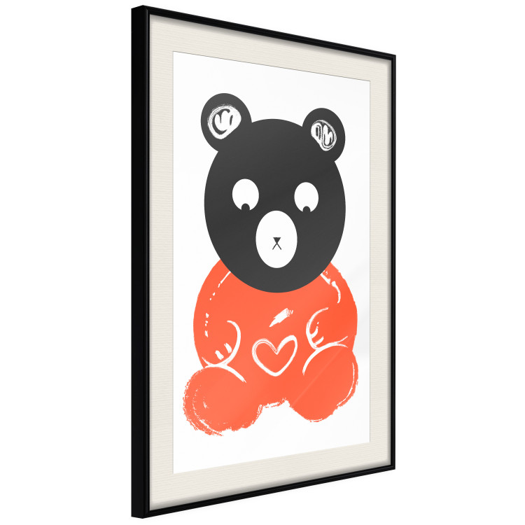 Poster Thoughtful Bear - orange animal with a gray head on a white background 122907 additionalImage 3