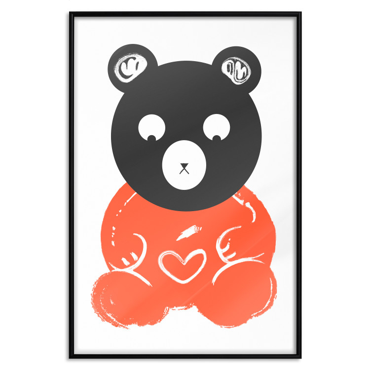 Poster Thoughtful Bear - orange animal with a gray head on a white background 122907 additionalImage 24