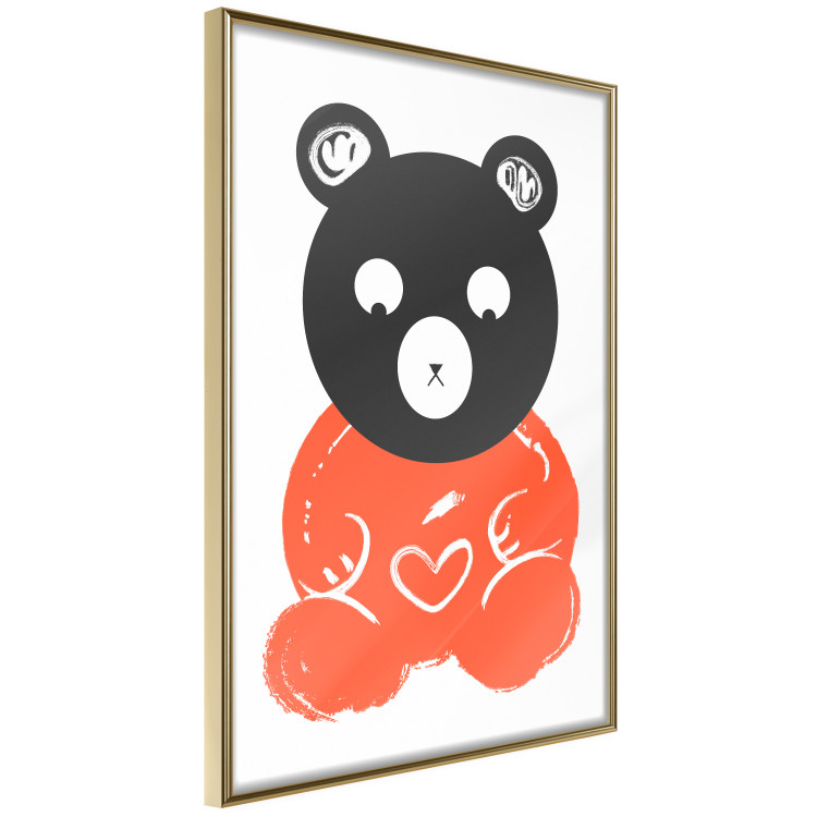 Poster Thoughtful Bear - orange animal with a gray head on a white background 122907 additionalImage 14
