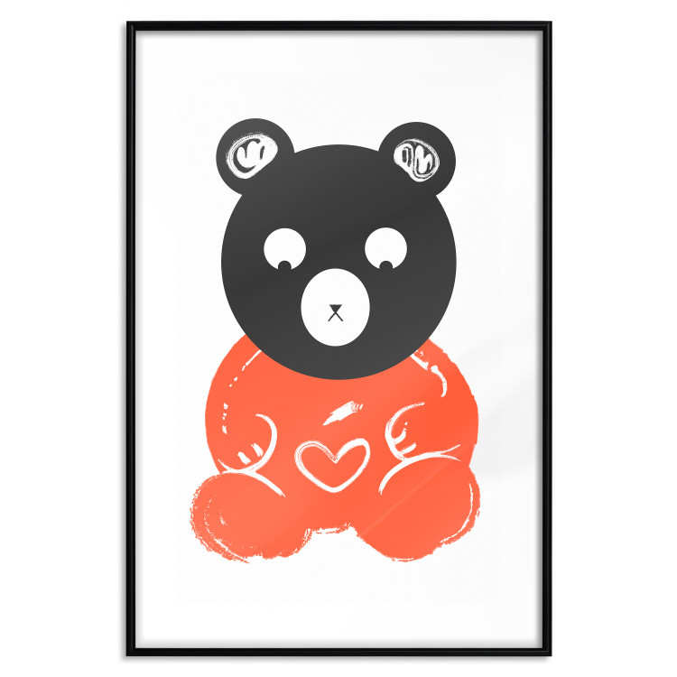 Poster Thoughtful Bear - orange animal with a gray head on a white background 122907 additionalImage 17