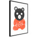 Poster Thoughtful Bear - orange animal with a gray head on a white background 122907 additionalThumb 13