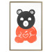 Poster Thoughtful Bear - orange animal with a gray head on a white background 122907 additionalThumb 16