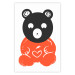 Poster Thoughtful Bear - orange animal with a gray head on a white background 122907