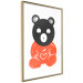 Poster Thoughtful Bear - orange animal with a gray head on a white background 122907 additionalThumb 8