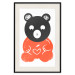 Poster Thoughtful Bear - orange animal with a gray head on a white background 122907 additionalThumb 18