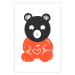 Poster Thoughtful Bear - orange animal with a gray head on a white background 122907 additionalThumb 25