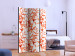 Room Divider Screen Coral Leaves - orange leafy plant motif on a white background 123007 additionalThumb 2