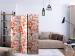 Room Divider Screen Coral Leaves - orange leafy plant motif on a white background 123007 additionalThumb 4