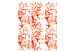 Room Divider Screen Coral Leaves - orange leafy plant motif on a white background 123007 additionalThumb 3