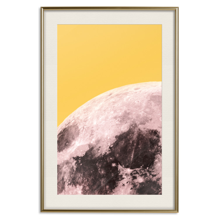 Poster Sunny Moon - moon texture on contrasting yellow background 123207 additionalImage 19