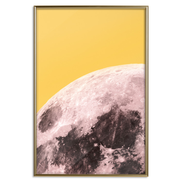 Poster Sunny Moon - moon texture on contrasting yellow background 123207 additionalImage 20