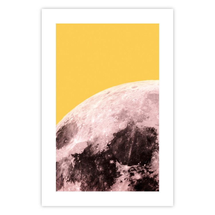Poster Sunny Moon - moon texture on contrasting yellow background 123207 additionalImage 25
