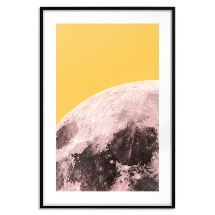 Poster Sunny Moon - moon texture on contrasting yellow background 123207 additionalImage 17
