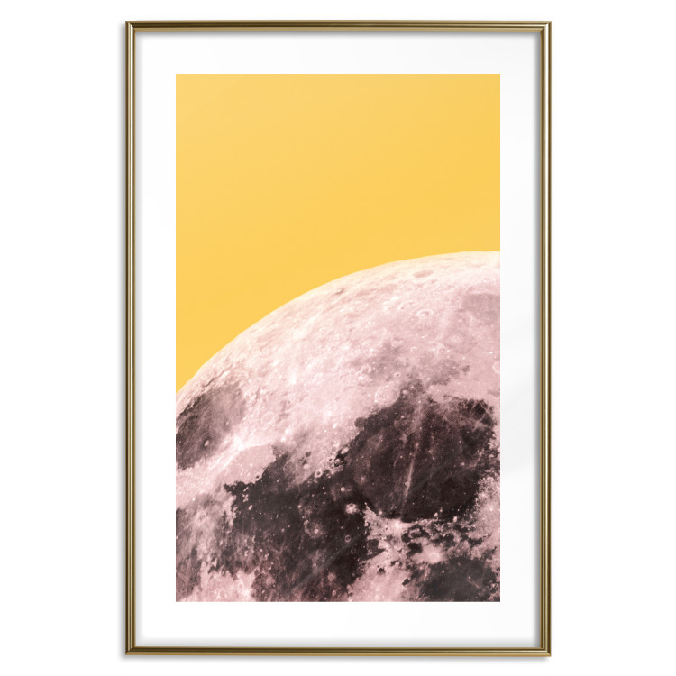 Poster Sunny Moon - moon texture on contrasting yellow background 123207 additionalImage 16