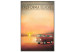 Canvas Art Print Californian beach with VW retro - landscape of the sunset over the sea 123607
