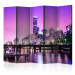 Room Divider Purple Melbourne II (5-piece) - skyscrapers against the night sky 124207