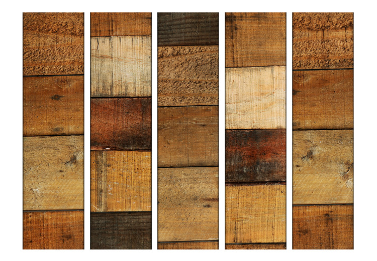 Room Separator Wooden Textures II (5-piece) - samples of different wood species 124307 additionalImage 3