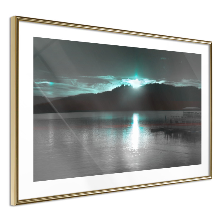 Wall Poster January Night - lake landscape with blue moon in the sky 124507 additionalImage 8
