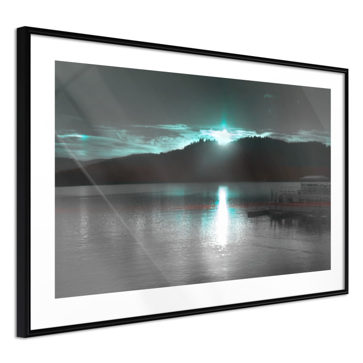Wall Poster January Night - lake landscape with blue moon in the sky 124507 additionalImage 13