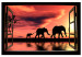 Canvas Print Wandering elephants seen through an open window - African landscape 125007