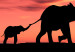 Canvas Print Wandering elephants seen through an open window - African landscape 125007 additionalThumb 5