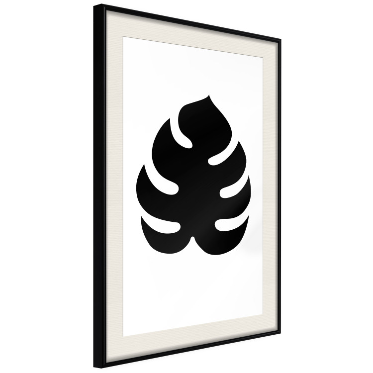 Wall Poster Black Monstera - black tropical leaf on a contrasting white background 125107 additionalImage 3