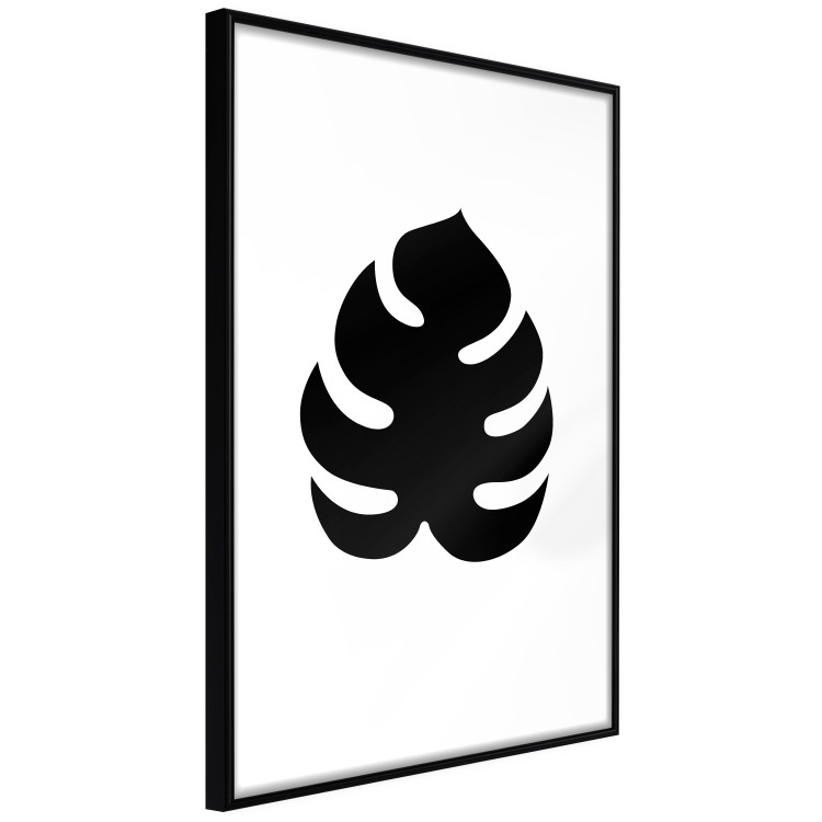 Wall Poster Black Monstera - black tropical leaf on a contrasting white background 125107 additionalImage 13