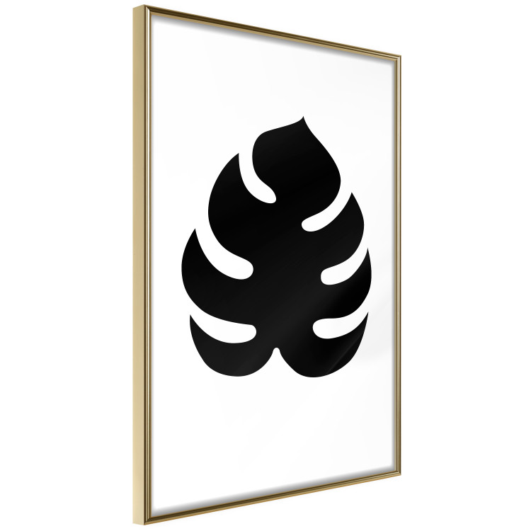 Wall Poster Black Monstera - black tropical leaf on a contrasting white background 125107 additionalImage 12