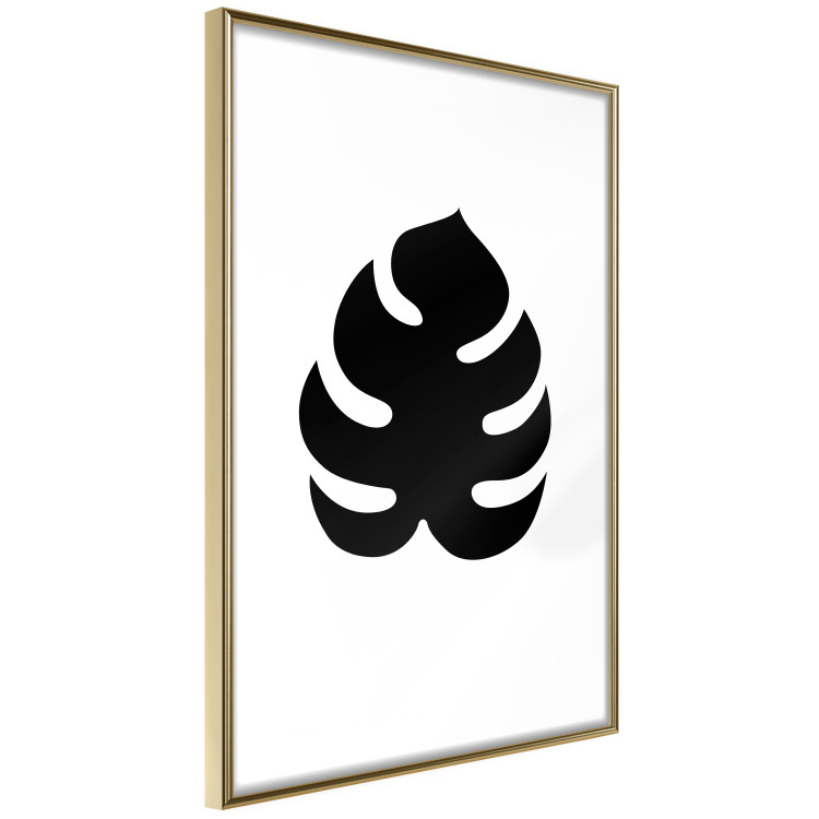 Wall Poster Black Monstera - black tropical leaf on a contrasting white background 125107 additionalImage 8
