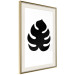 Wall Poster Black Monstera - black tropical leaf on a contrasting white background 125107 additionalThumb 2