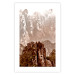 Wall Poster Monolith - mountain landscape with small plant details in sepia tone 127907 additionalThumb 25