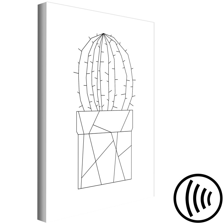Canvas Graphic Cactus (1-part) vertical - flower with geometric figures 128007 additionalImage 6