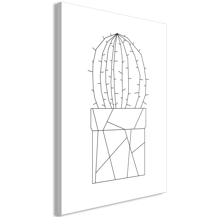 Canvas Graphic Cactus (1-part) vertical - flower with geometric figures 128007 additionalImage 2