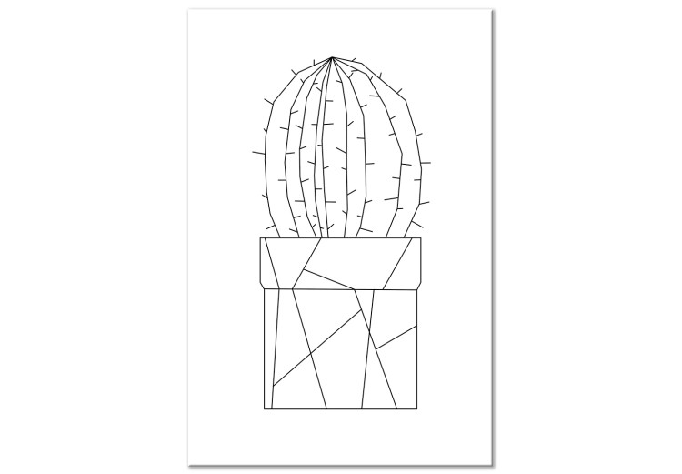 Canvas Graphic Cactus (1-part) vertical - flower with geometric figures 128007