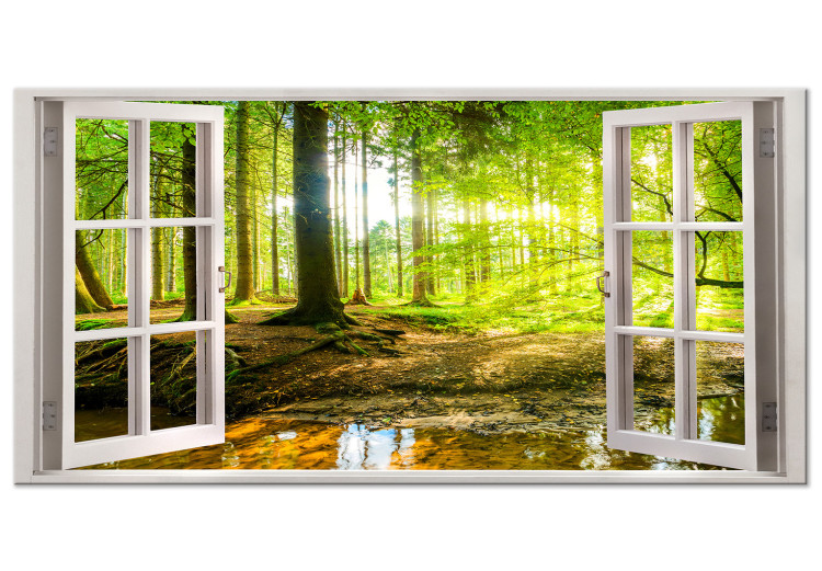 Large canvas print Window: View on Forest II [Large Format] 128907