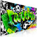Canvas Print Soccer Graffiti (5-part) narrow - ball in street art style 129407 additionalThumb 2