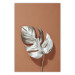 Wall Poster Sunny Keepsake - silver monstera leaf on a uniform light background 129507
