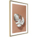Wall Poster Sunny Keepsake - silver monstera leaf on a uniform light background 129507 additionalThumb 4