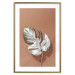 Wall Poster Sunny Keepsake - silver monstera leaf on a uniform light background 129507 additionalThumb 16