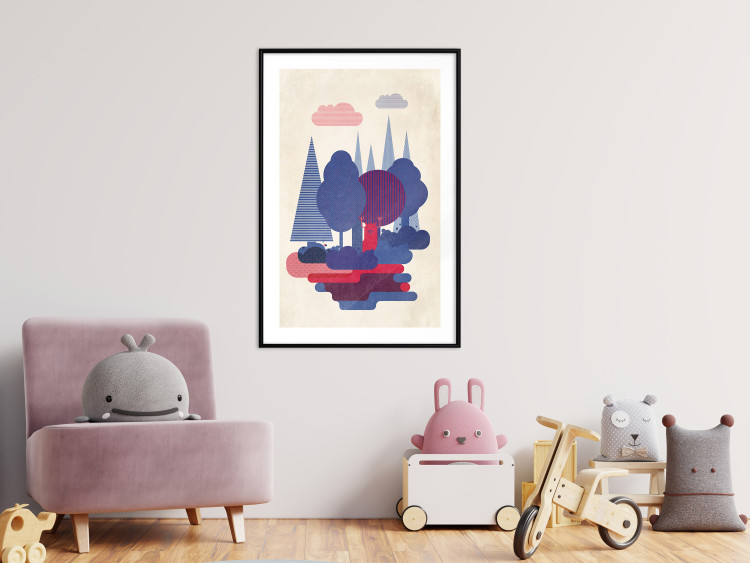 Wall Poster Forest Dwellers - abstract colorful forest with figures and a funny character 129907 additionalImage 23