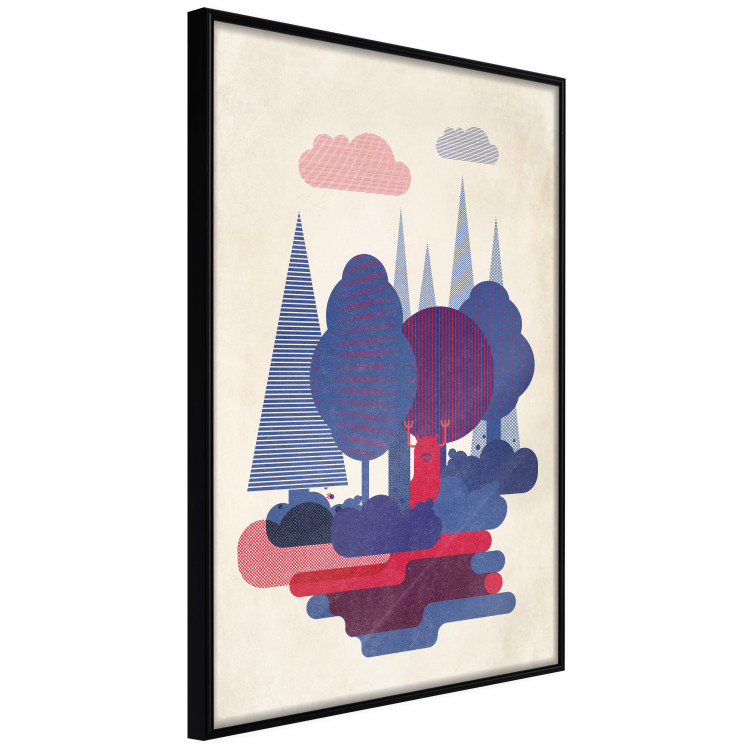 Wall Poster Forest Dwellers - abstract colorful forest with figures and a funny character 129907 additionalImage 2