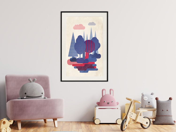 Wall Poster Forest Dwellers - abstract colorful forest with figures and a funny character 129907 additionalImage 24