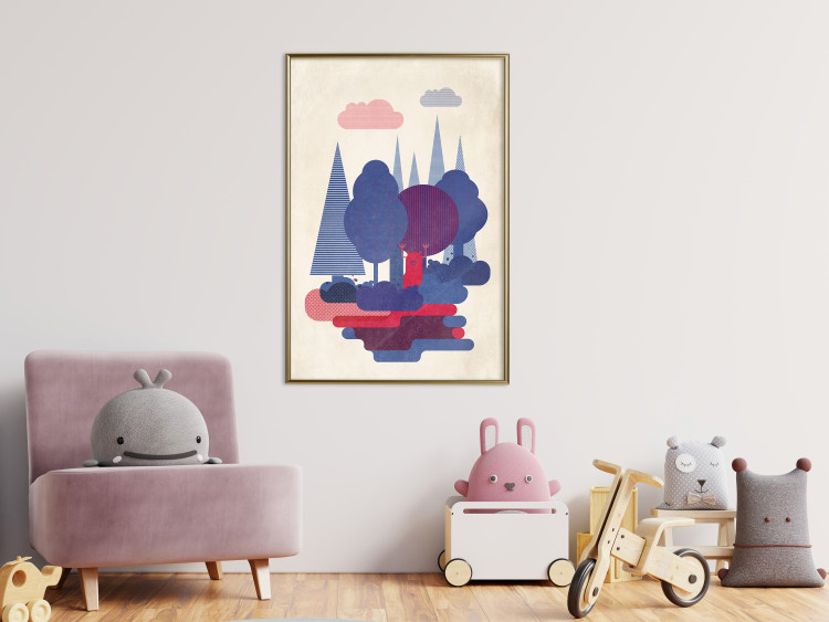 Wall Poster Forest Dwellers - abstract colorful forest with figures and a funny character 129907 additionalImage 10